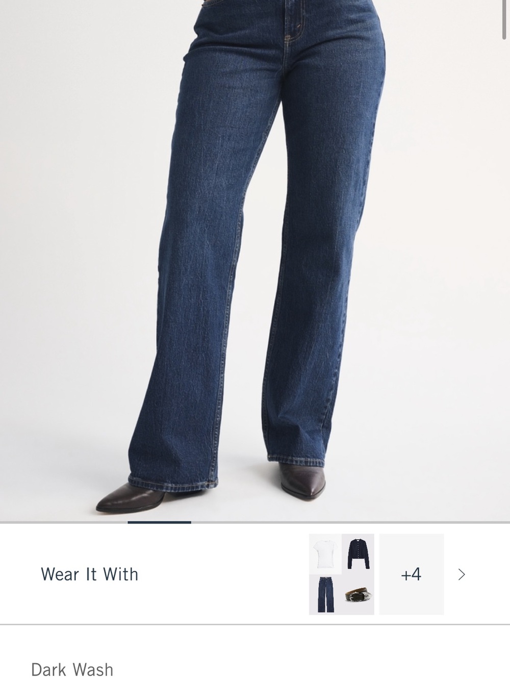 Abercrombie & Fitch Dark Wash Wide-Leg Jeans